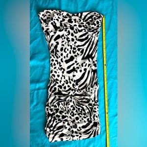 Papaya black/white animal print slinky strapless dress